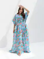 L91 - Aqua with Colorful Daisy - Image 2