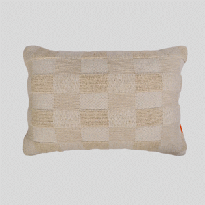 Beige Bliss Checkered Handwoven Cushion Covers