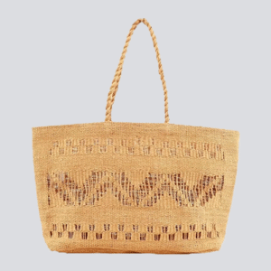 Oversized Raffia Shopper Tote