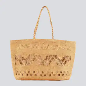 Oversized Raffia Shopper Tote